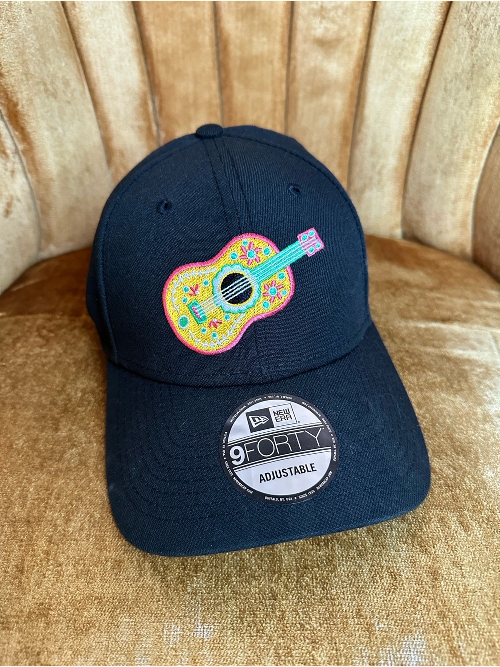 New Era Black Cap 9Forty Corpus Christi Hooks Cumbias Embroidered Guitar